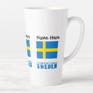Sweden and Swedish Flag Personalized  Latte Mug
