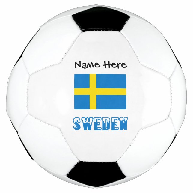 Sweden and Swedish Flag with Your Name Soccer Ball (Front)