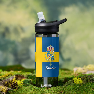 Sweden bottle, patriotic Swedish Flag Water Bottle