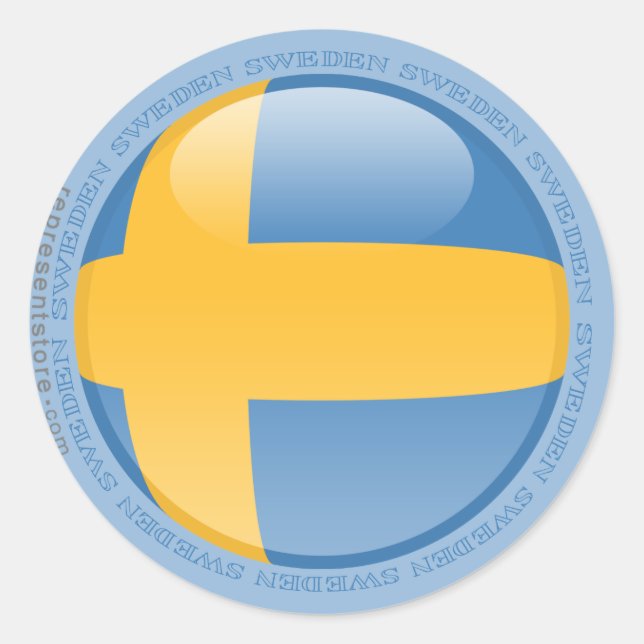 Sweden Bubble Flag Classic Round Sticker (Front)
