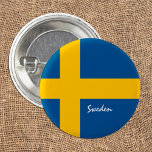 Sweden button, patriotic Swedish Flag fashion 1 Inch Round Button<br><div class="desc">Buttons: Sweden & Swedish Flag - love my country,  travel,  holiday,  national patriots / sports fans</div>