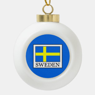 Sweden Ceramic Ball Christmas Ornament