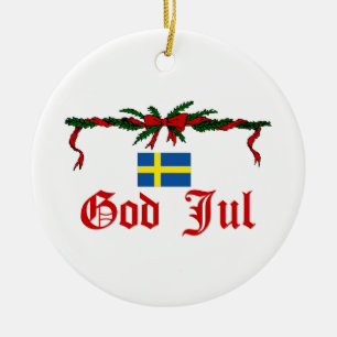 Sweden Christmas Ceramic Ornament