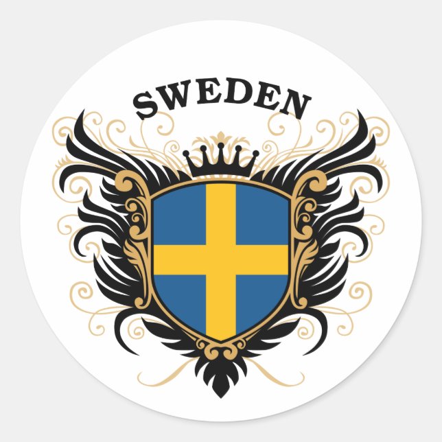 Sweden Classic Round Sticker (Front)