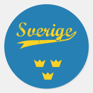 Sweden Classic Round Sticker