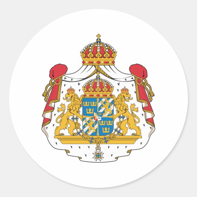 Sweden Coat Of Arms Classic Round Sticker (Front)