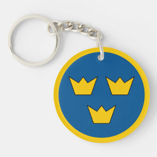 Sweden country flag roundel round symbol army nati keychain