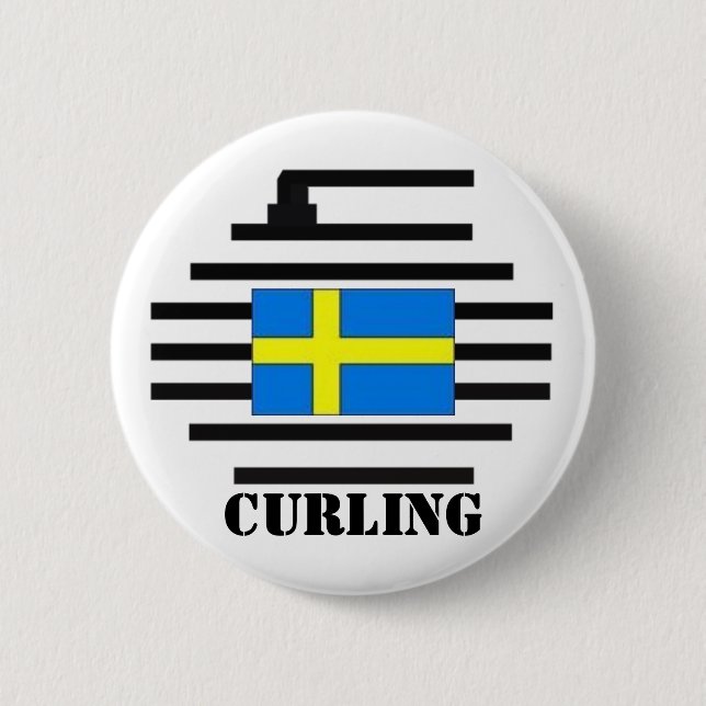 Sweden Curling 2 Inch Round Button (Front)