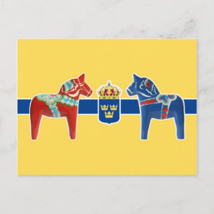 Sweden Dala Coat of Arms Postcard