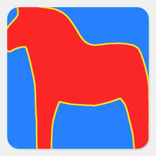 Sweden Dala Horse Square Sticker