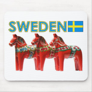 Sweden Dala Horses Mouse Pad
