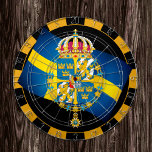 Sweden Dartboard & Swedish Flag darts / game board<br><div class="desc">Dartboard: Sweden & Coat of Arms,  Swedish flag darts,  family fun games - love my country,  summer games,  holiday,  fathers day,  birthday party,  college students / sports fans</div>