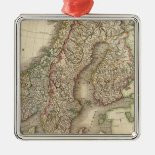 Sweden, Denmark and Norway Metal Ornament