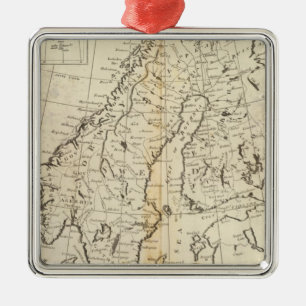 Sweden, Denmark, Norway and Finland Metal Ornament