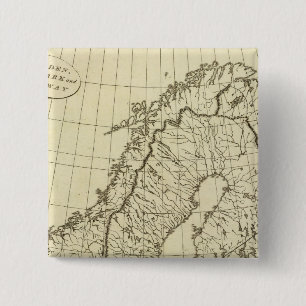Sweden, Denmark, Norway outline 2 Inch Square Button