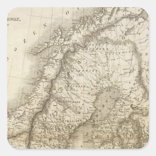 Sweden, Denmark, Norway Square Sticker (Front)