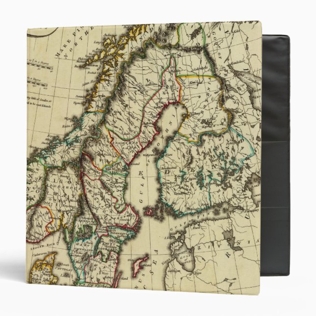 Sweden, Denmark, Norway with boundaries outlined Binder (Front/Inside)