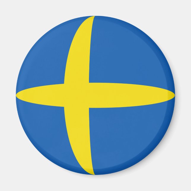 Sweden Fisheye Flag Magnet (Front)