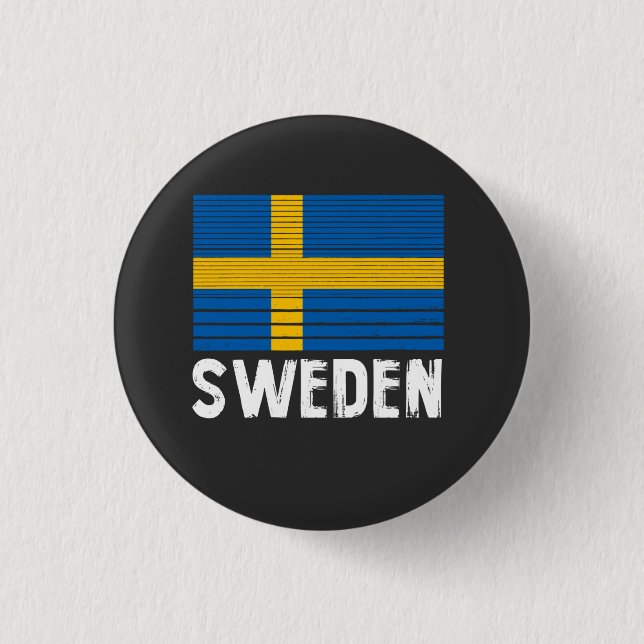 Sweden Flag 1 Inch Round Button (Front)