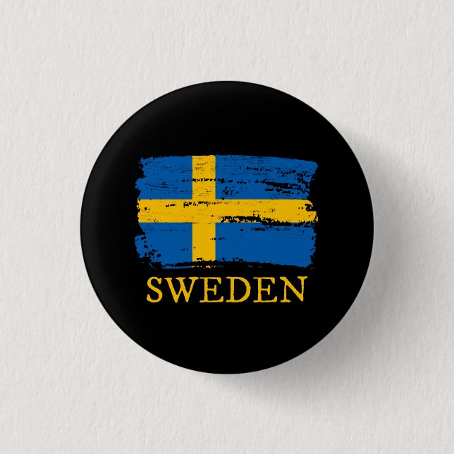Sweden Flag 1 Inch Round Button (Front)