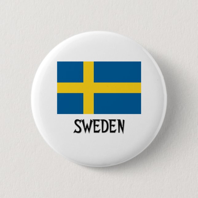Sweden Flag 2 Inch Round Button (Front)