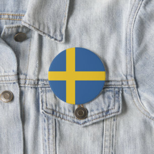 Sweden flag 3 inch round button