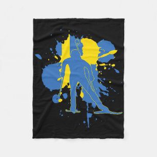 Sweden Flag Biathlonist - Swedish Biathlon 1  Fleece Blanket