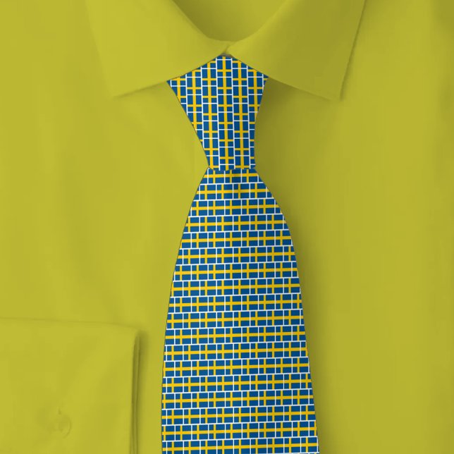Sweden Flag Brick Pattern Tie (Creator Uploaded)