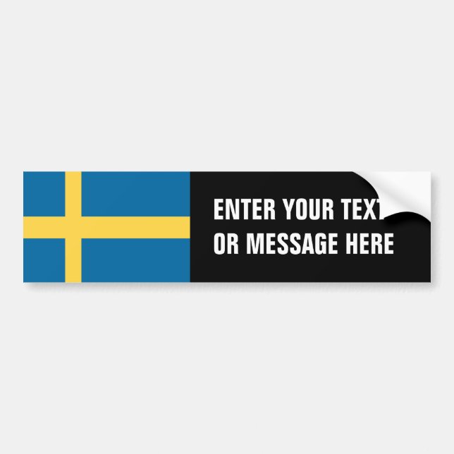 Sweden Flag Bumper Sticker (Front)