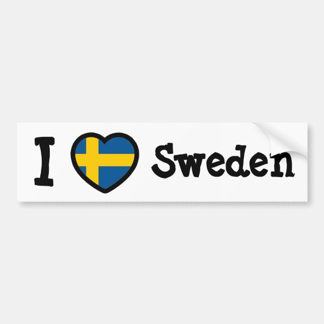 Sweden Flag Bumper Sticker (Front)