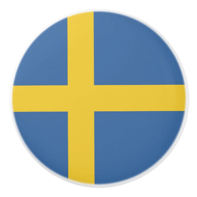Sweden flag ceramic knob (Front)