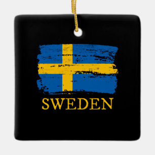 Sweden Flag Ceramic Ornament