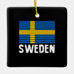 Sweden Flag Ceramic Ornament