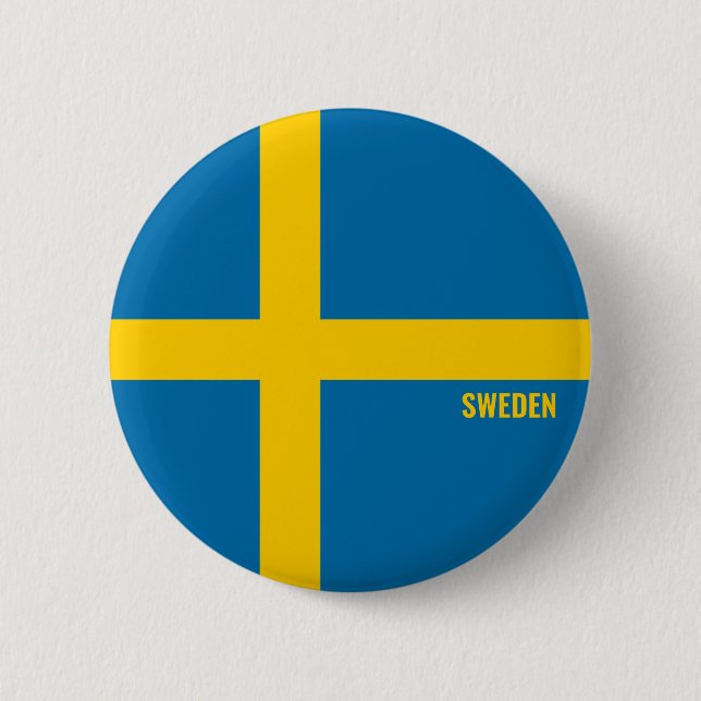 Sweden Flag Charming Patriotic 2 Inch Round Button (Front)