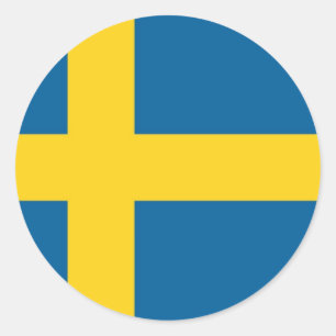 Sweden flag classic round sticker
