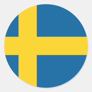 sweden flag classic round sticker