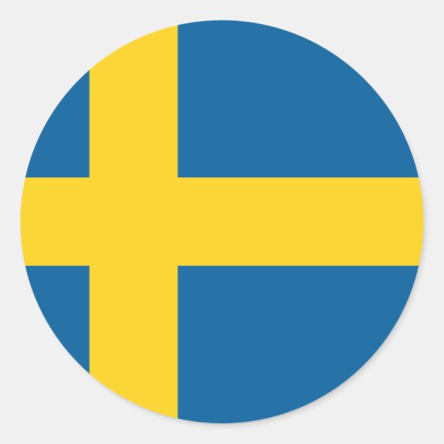 sweden flag classic round sticker (Front)