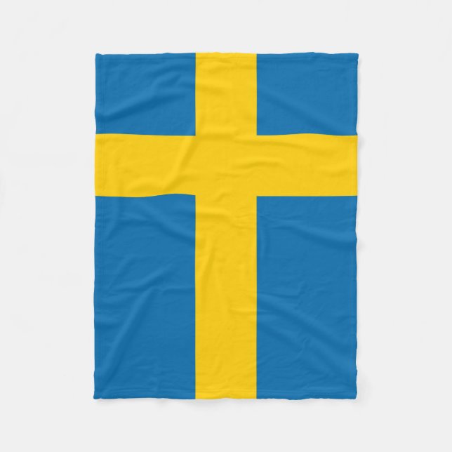 Sweden flag fleece blanket (Front)