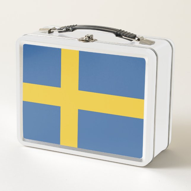 Sweden flag metal lunch box (Front)