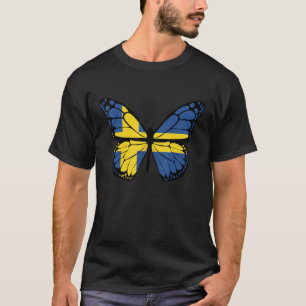 Sweden flag on a Butterfly wings Swedish T-Shirt