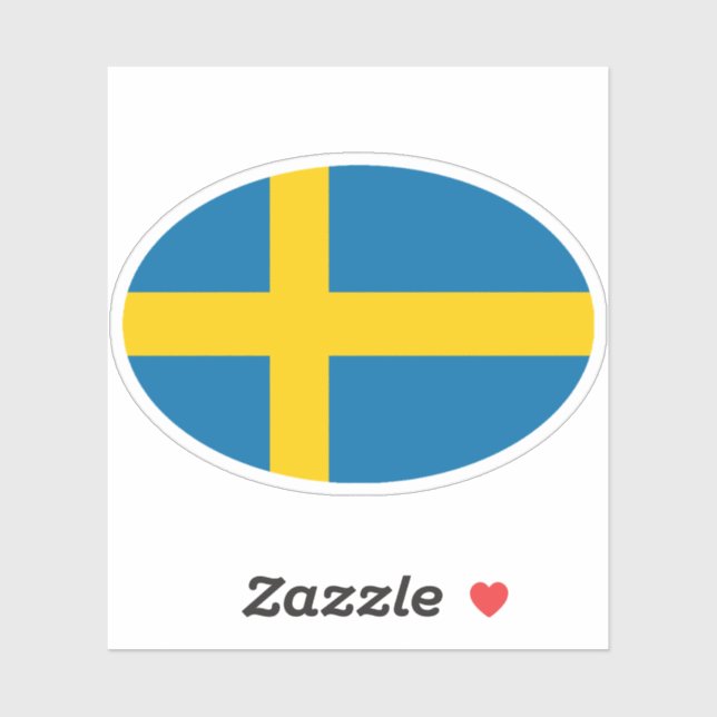 Sweden Flag Oval (Sheet)