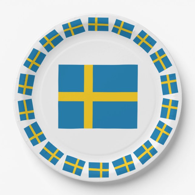 SWEDEN FLAG PAPER PLATE (Front)