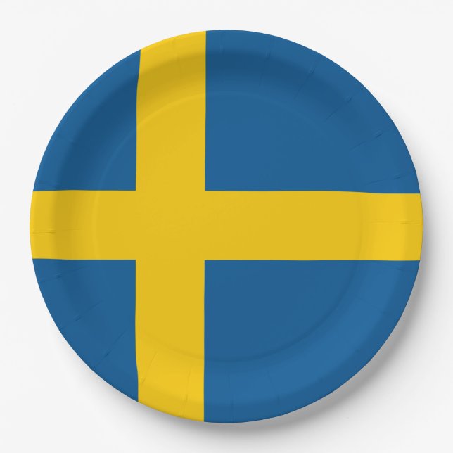 Sweden Flag Paper Plate (Front)