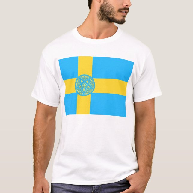 Sweden Flag Pentagram T-Shirt (Front)