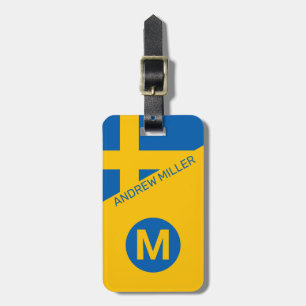 Sweden Flag Personalized modern travel luggage Tag