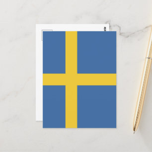 Sweden flag postcard