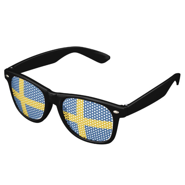 Sweden flag retro sunglasses (Angled)