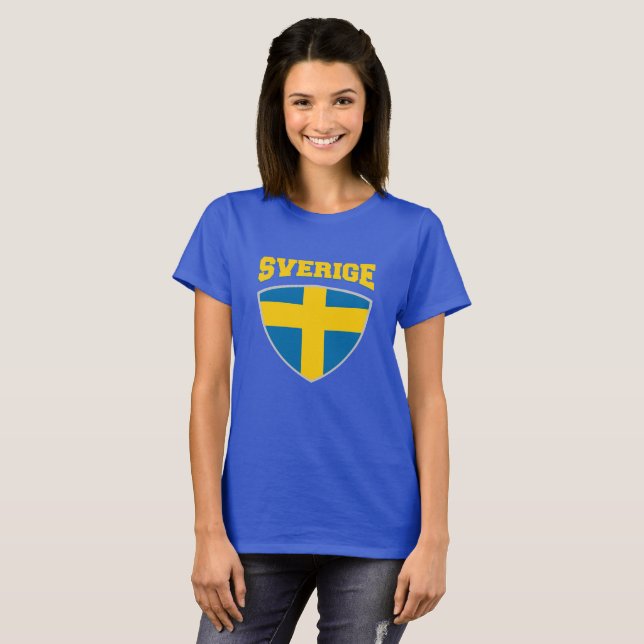 Sweden Flag Shield T-Shirt (Front Full)