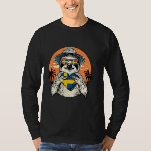 Sweden Flag Sloth Sunset Heart Sverige Swedish Pri T-Shirt