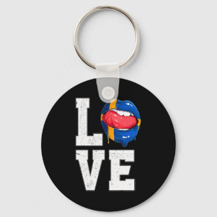 Sweden Flag Soccer Fan Love Swede T Shirt Keychain
